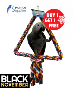 34Cm Medium Triangle Rope Swing Toy Parrot Toy - BOGOF